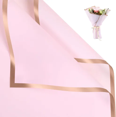 Miniatura 41 de NESCCI Papel de regalo de flores de 20 hojas, papel de regalo de ramo floral impermeable, suministros de floristería, papel de embalaje para boda
