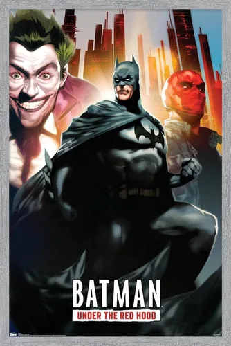 Miniatura 12 de Trends International DC Comics - Póster de pared de Batman con capucha roja, 14.725 x 22.375 pulgadas, versión enmarcada de madera de granero