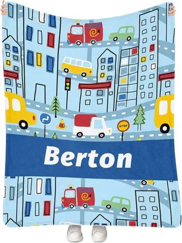 Miniatura 10 de Artsadd Manta personalizada con nombre, diseño de camiones monstruo, manta de bebé para niñas, niños pequeños, manta de cochecito recién nacido
