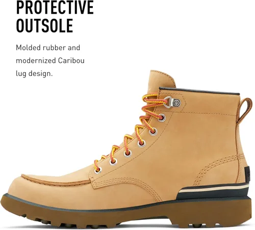 Miniatura 4 de SOREL Caribou Moc WP Botas de lluvia de cuero impermeables para hombre