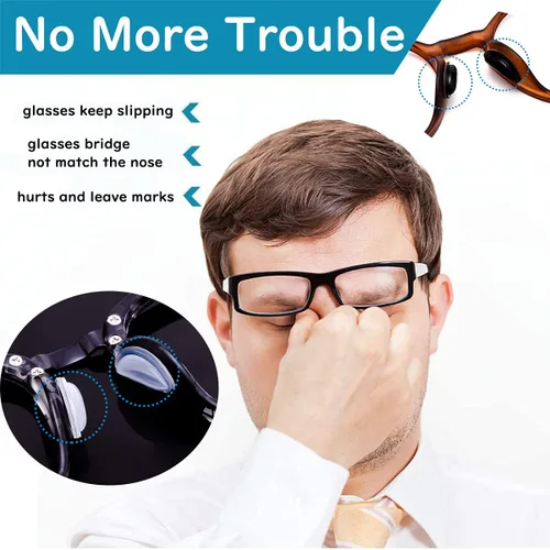 Miniatura 2 de SAIGO 12 pares de almohadillas adhesivas de silicona suave antideslizantes para la nariz, cámara de aire, cojines de aire para lentes, gafas de sol