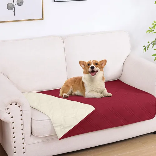 Miniatura 30 de hyha Manta impermeable para perros, manta reversible para cama de mascotas, funda suave para sofá/sillón lavable para perros, fundas impermeables