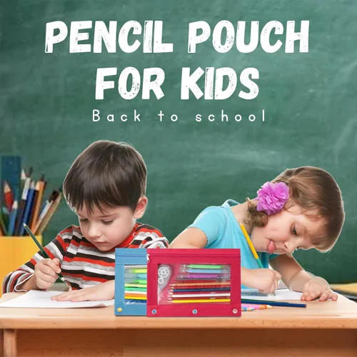 Miniatura 7 de Estuche para lápices con 3 anillas, con cremallera, estuche para cosméticos, paquete de 2