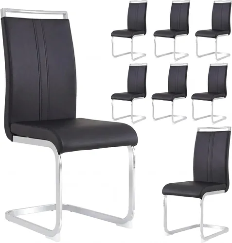 Miniatura 40 de Juego de 2 sillas de comedor modernas con esponja de alta densidad tapizada y patas de metal, sillas para comedor, sillas de comedor de piel