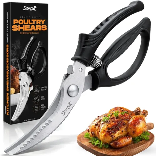 Tijeras para Aves de Corral de Servicio Pesado - Un Equipo de Procesamiento de Pollo Imprescindible, Tijeras de Cocina para Carne, Pollo, Pavo y