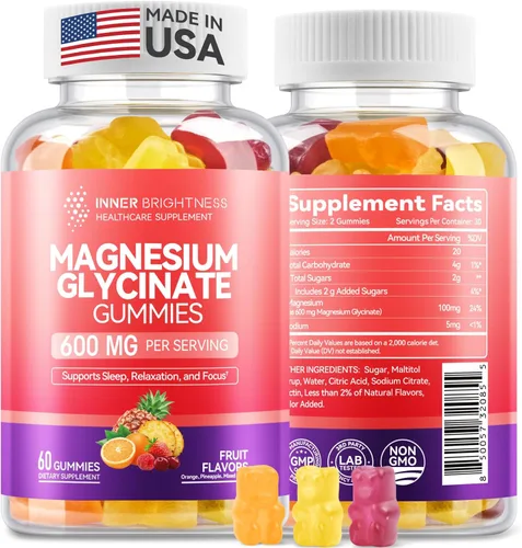 Miniatura 12 de Complejo de magnesio 9 en 1, 300 mg de magnesio de 9 formas orgánicas, glicinato, citrato, malato, alta absorción para sueño y relajación, apoyo