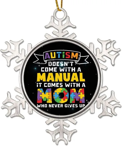 Miniatura 13 de Adornos de Navidad para niños con autismo I'll Be Just Fine with A Dad Like Mine para niños, decoraciones de conciencia sobre el autismo, adornos