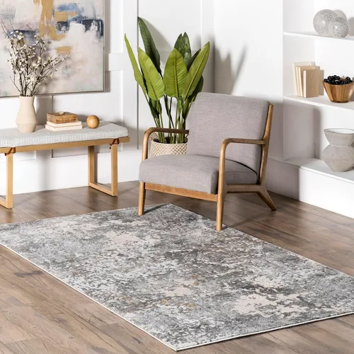 Miniatura 14 de nuLOOM Chastin - Alfombra abstracta moderna de 5 x 8 pies, moderna/contemporánea, beige/gris, para sala de estar, dormitorio, comedor, cocina