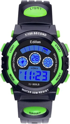Miniatura 7 de Edillas Relojes digitales para niños, 7 colores, luces LED, 164.0 ft, impermeables, para niños, estudiantes, adolescentes, deportes al aire libre