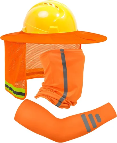 Miniatura 10 de TCCFCCT Protector Solar de Ala Completa con Malla para el Cuello, Visera Solar de Alta Visibilidad con Protección para el Cuello y Bandana Diadema