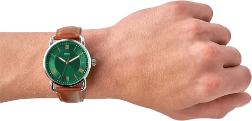 Miniatura 5 de Fossil Copeland - Reloj de cuarzo de acero inoxidable con correa de piel para hombre