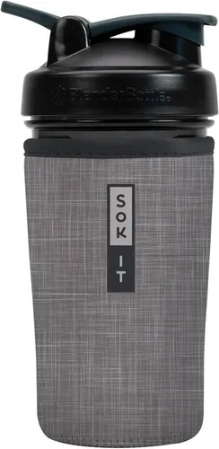 Miniatura 56 de Sok It BotlSok Botella Mezcladora de Proteínas con Funda Aislante de Neopreno (Floral Abstracto, Se Ajusta a Mezcladoras de 24oz)