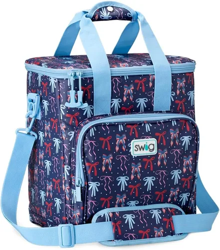 Miniatura 12 de Swig Life Bolsa térmica con triple aislamiento con cremallera, bolsa enfriadora de viaje grande con capacidad para 16-24 latas, o 6 botellas