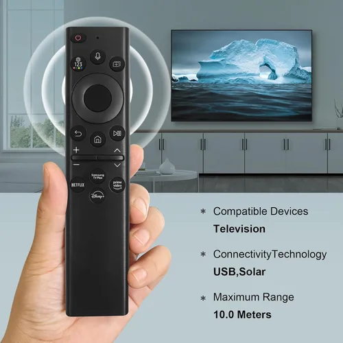 Miniatura 5 de BN59-01385A Reemplazo remoto de voz solar para Samsung Frame TV Remote con Bluetooth recargable celda solar, compatible con televisores Samsung Ónice
