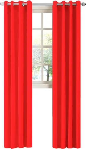 Miniatura 45 de LA PALMA Cortinas opacas con aislamiento térmico y ojales, para sala de estar, dormitorio, paquete de 2 paneles