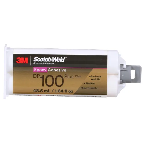 Miniatura 2 de 3M Scotch-Weld – Adhesivo epoxi DP100 Plus, claro, grado profesional, manejo y curado rápidos, 48.5 mL (1.64 fl oz) duo-pak