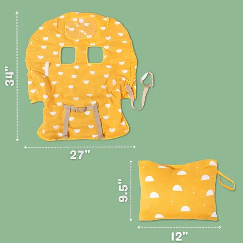 Miniatura 5 de Funda para carrito de compras y silla alta 2 en 1, resistente al agua, acolchado, con bolsa para teléfono, bucles para juguetes y protección
