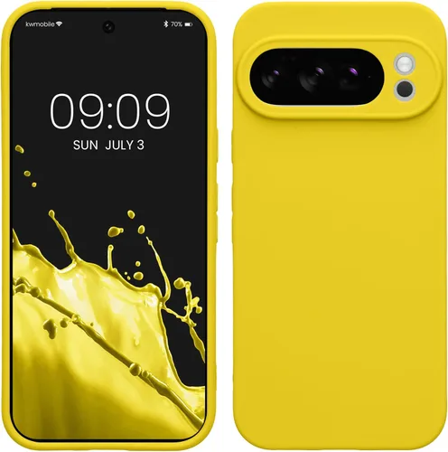 Miniatura 75 de kwmobile Funda compatible con Google Pixel 9 Pro - Funda protectora delgada de TPU para teléfono - Acabado mate suave - Negro mate