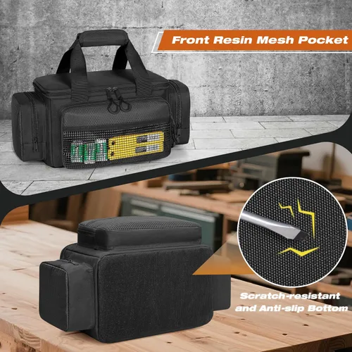 Miniatura 4 de Pequeña bolsa de herramientas con parte inferior antifricción, bolsa táctica de 12 pulgadas para hombres, organizador de almacenamiento