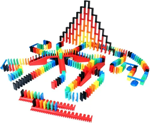 Miniatura 7 de Bulk Dominoes Pro-Domino Kit Juego de dominó, juguetes pequeños STEM STEAM, juegos familiares para niños, juguetes, construcción, derribo
