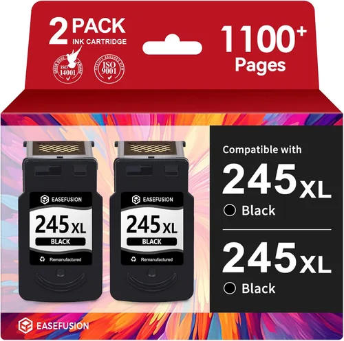 EaseFusion - Cartuchos de tinta 245XL de repuesto para cartuchos de tinta negra 245XL de Canon, 245 XL, PG-245, PG-245XL para impresoras Canon Pixma