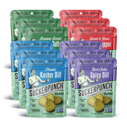 Miniatura 10 de SuckerPunch Encurtidos en una bolsa, sin gluten, kosher, sin azúcar, bajo en calorías, keto, vegano, sin OMG, listo para comer, para llevar, bolsas