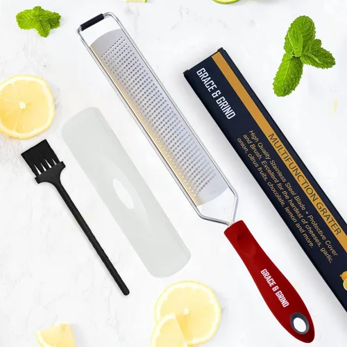 Miniatura 8 de 2 en 1 diseñado por chefs limón parmesano queso rallador y triturador de alimentos – herramienta esencial de cocina espiralizador perfecto