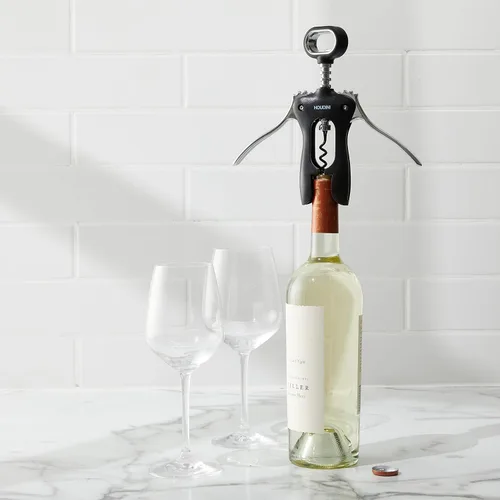 Miniatura 3 de Houdini Abridor de botellas de vino con forma de sacacorchos, espiral antiadherente de acero inoxidable, apto para lavavajillas, se sujeta