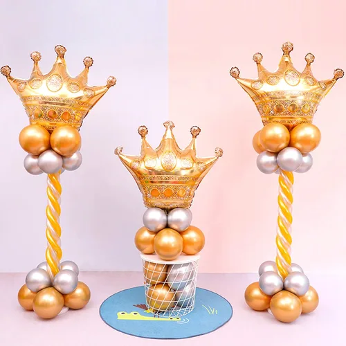 Miniatura 5 de MYUBWTF 6 globos grandes de corona dorada de 23 pulgadas, globo gigante de papel de aluminio, globos de helio para cumpleaños, bodas, fiestas