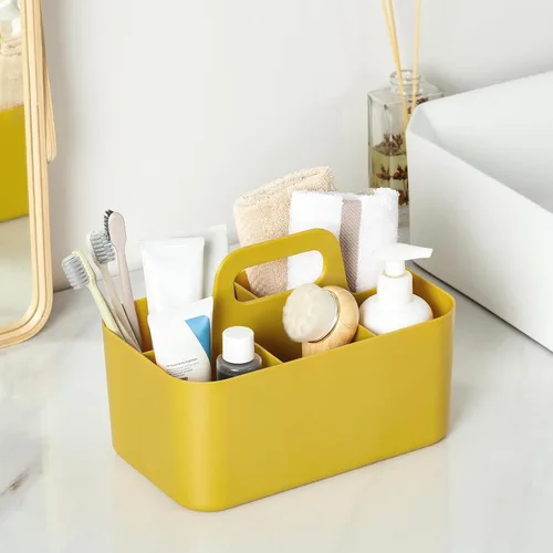 Miniatura 4 de Organizador Caddy Multiusos con Asa - Contenedor Tote de Plástico Apilable - Suministros de Arte y Manualidades, Oficina, Escritorio, Papelería