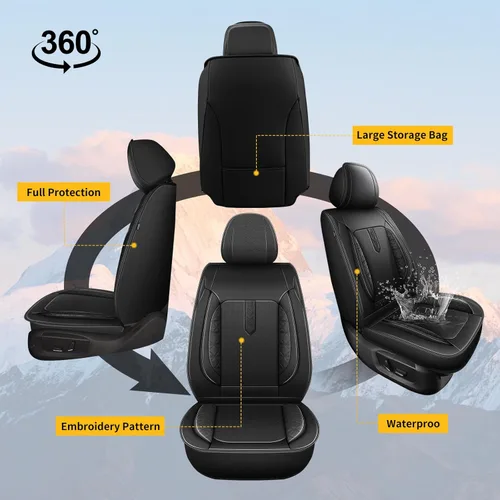 Miniatura 9 de AOMSAZTO Fundas de asiento de automóvil para Mazda CX-5 2013-2026, juego completo de fundas de asiento de automóvil de cuero, protector de asiento