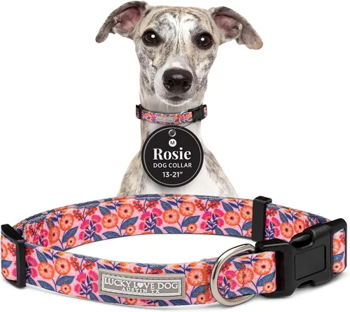 Miniatura 15 de Lucky Love Dog - Collar para perras pequeñas, diseño Blackbird de estampado alegre con flores de primavera y verano, talla XS