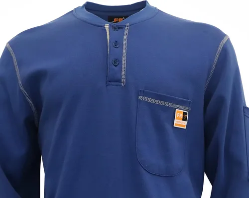 Miniatura 50 de KONRECO Camisas FR para hombre resistentes al fuego/ignífugo CAT2 7oz algodón dos tonos y camisa Henley