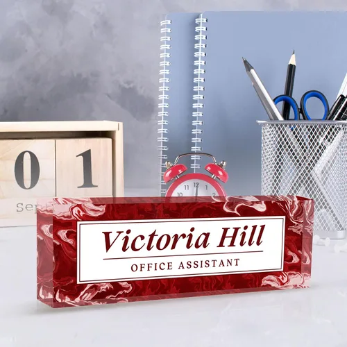 Miniatura 6 de Placa de nombre de escritorio personalizada, regalos personalizados de agradecimiento a los empleados, placa de identificación acrílica