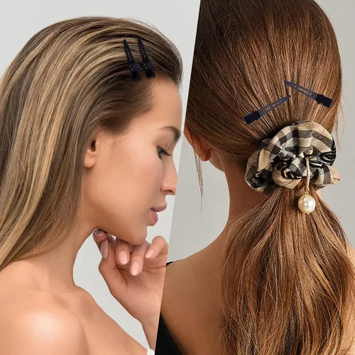 Miniatura 7 de 100 pinzas negras de una sola punta, pinzas de pelo de cocodrilo de metal, pinzas de peinado para mujeres y hombres, extensiones de cabello de salón