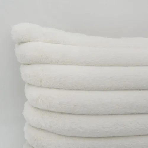 Miniatura 5 de LIGICKY Juego de 2 fundas de almohada decorativas blancas esponjosas de doble cara a rayas de piel sintética para sofá y cama, 20 x 20 pulgadas