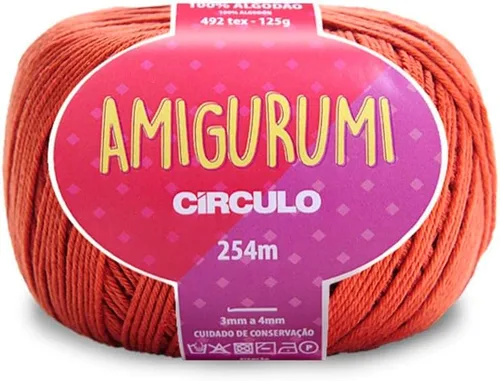 Miniatura 40 de Circulo Amigurumi Yarn, 100% Algodón Virgen Brasileño Mercerizado para Crochet y Tejido, Soft Art - Hilo de Peso Deportivo, 4.4 oz, 278 yardas