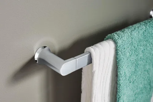 Miniatura 3 de Moen Genta LX Cromo Moderno Soporte de Toalla de 24 Pulgadas para Montar en Pared, Soporte de Toalla Individual para Baño, BH3824CH Cromado