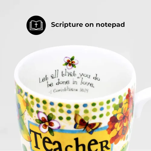 Miniatura 2 de Divinity Boutique Taza de cerámica y pila de notas, profesor, 12 onzas