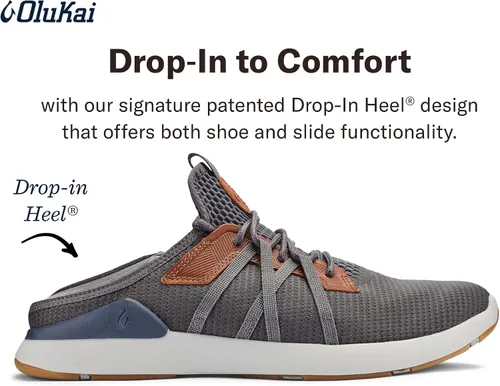 Miniatura 5 de OLUKAI Mio Li - Zapatos deportivos para hombre, malla ligera y transpirable, suela de goma de ajuste cómodo y agarre húmedo, Eyestays de cuero