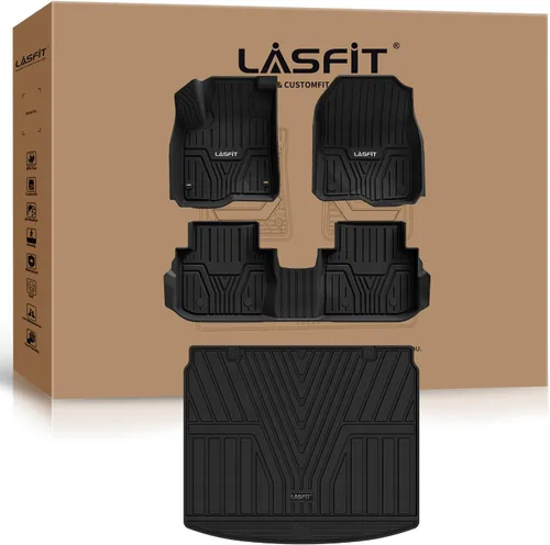 LASFIT Alfombrillas y forro de carga para Honda CR-V 2026 2025 2024 2023 (gasolina e híbrida y e:FCEV), tapete TPE para maletero de coche para todo