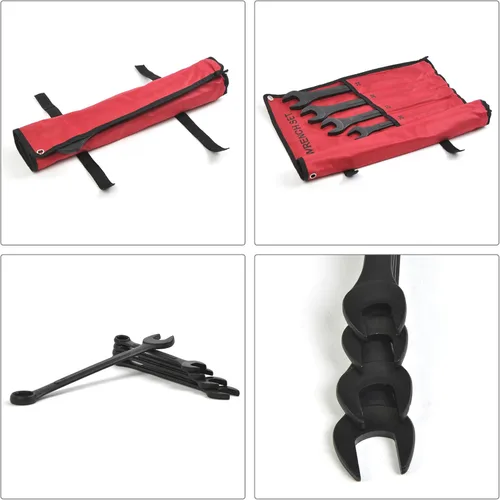 Miniatura 6 de Juego de 16 piezas de llaves combinadas métricas de 6mm a 32mm con bolsa enrollable