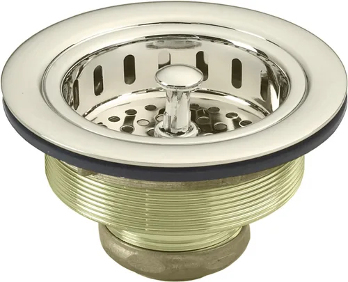Westbrass D214-05 - Colador grande para fregadero de cocina estilo poste de 3-1/2 pulgadas, níquel pulido