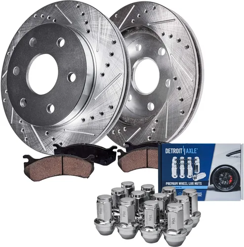 Miniatura 55 de Detroit Axle - 4 rotores de freno para Chevrolet Cruze Volt Orlando Verano, rotores de freno de disco perforados y ranurados de repuesto : rotor