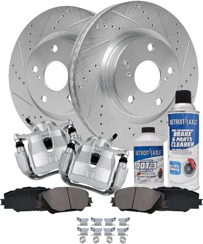 Miniatura 42 de Detroit Axle - Rotores de freno para Ford Mustang 2015, 2016, 2017, 2018, 2019, 2020, 2021, 2022, 2023, repuesto de rotores de freno de disco