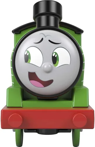 Miniatura 3 de Thomas & Friends Tren de juguete motorizado Percy Motor alimentado por batería con tambor de carga y correo para preescolar juego de simulación
