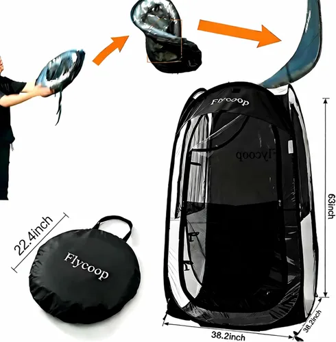 Miniatura 8 de Sports Tent Pop Up Shelter: Flycoop 37" L x 37" W x 63" H Weather Sports Pod for 1 Person Shelter in Winter Portable Camping Tents Outdoor Cold
