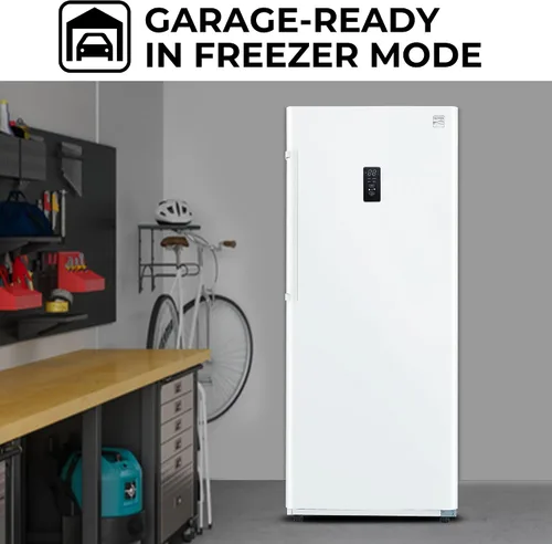Miniatura 6 de Congelador vertical Kenmore - Refrigerador/congelador convertible, 4 estantes, listo para garaje, almacenamiento de carne, descongelación