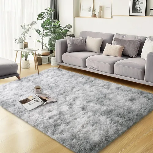 Miniatura 21 de qulint Alfombras de área de 5 x 7 pies para sala de estar, alfombra suave y esponjosa para dormitorio, alfombra de habitación de niños grandes, Gris