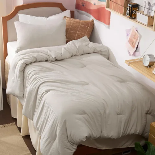 Bedsure Juego edredón suave prelavado individual/individual XL, 365 días, cálido relleno alternativo GentleSoft™, 1 edredón ligero:68x88 pulgadas y